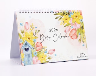Calendario de escritorio 2026, mini calendario de escritorio, calendario 2026, calendario del Reino Unido, planificador, calendario A5, calendario académico mensual permanente