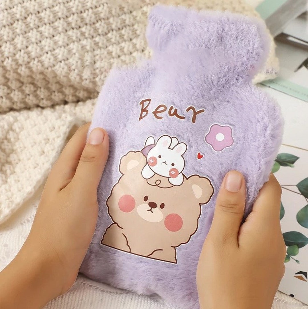 Cartoon Bear Hot Water Bottle, Cute Animal Hot Water Bottle, Bear Design Hot Water Bottle, Brown