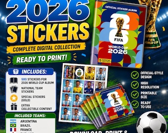 2026 World Cup Album PDF Bundle | Printable Stickers + 980+ Cards | Footbal l Collector Gift | Album Panini | World Cup 2026 | FIFA 2026