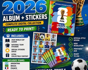 2026 World Cup Album PDF Bundle | Printable Stickers + 980+ Cards | Footbal l Collector Gift | Album Panini | World Cup 2026 | FIFA 2026
