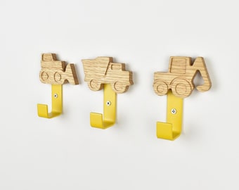 Construction Vehicle Wall Hooks | Kids Bedroom Decor