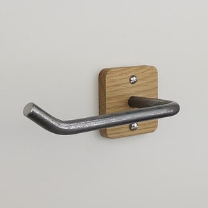 Pewter toilet roll holder | oak toilet roll holder | toilet paper holder | bathroom | wood and metal | industrial decor | farmhouse decor