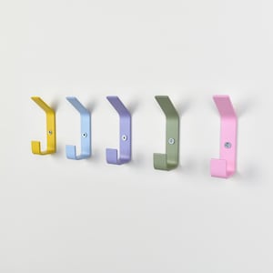 Colourful Coat Hooks | Double Wall Hook | Kids Bedroom Storage | Nursery Coat Hook | Hallway Wall Hooks | Metal Coat Hanger image 3
