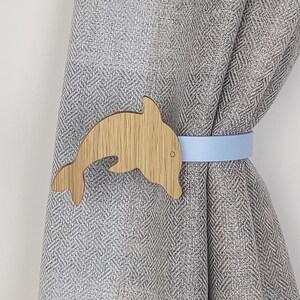Ocean curtain tieback | Sea life animal tieback | kids curtain holdback | children curtain ties | tie back hook | nursery decor | solid oak
