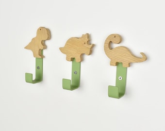 Dinosaur Wall Hooks | Kids Bedroom Decor