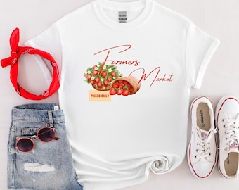Aardbei shirt aardbei t-shirt aardbeienjam shirt aardbei één shirt aardbei shirt dames aardbei t-shirt boerenmarkt shirt