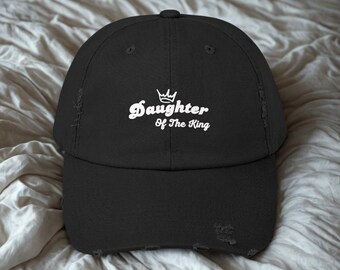 Daughter of the King Christian Hat, Distressed Baseball Cap for Women, Faith-Based Religious Headwear, Inspirational Multicolor Gift
