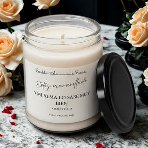 Psalm 139:14 Candle in Spanish, Christian Scented Candle, Inspirational Scripture Vela Cristiana, Religious Home Décor & Gift