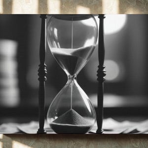 Time is Money Hourglass Print, Black and White Office Wall Art, Entrepreneur Gift, Boss Gift, Business Decor, Productivity Poster