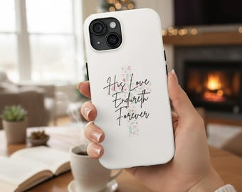 Psalm 136 bijbelvers telefoonhoesje, christelijk stevige telefoonhoes voor iPhone en Samsung, op geloof gebaseerd technisch schriftaccessoire