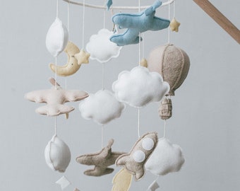 Airplane mobile, Baby mobile, Airplane nursery decor, Baby mobile boy, Travel baby mobile