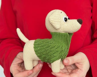 Crochet pattern toy Dog Labrador, Amigurumi animals tutorial