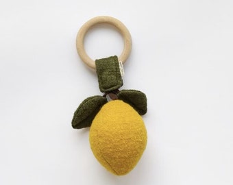 Lemon play gym hanging  toy, Baby rattle, Activity toy, Wooden  toy