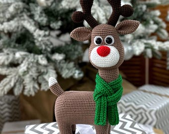 Crochet pattern Christmas Reindeer Rudolph