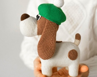 Crochet pattern toy Dog Bruno, Amigurumi animals tutorial