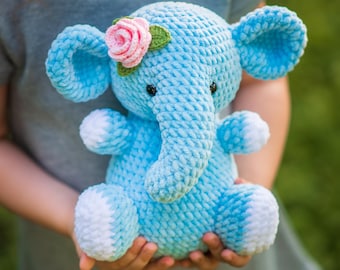 Crochet pattern toy  Elephant, Amigurumi animals tutorial