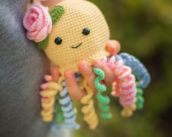 Crochet pattern toy Octopus, Amigurumi animals tutorial