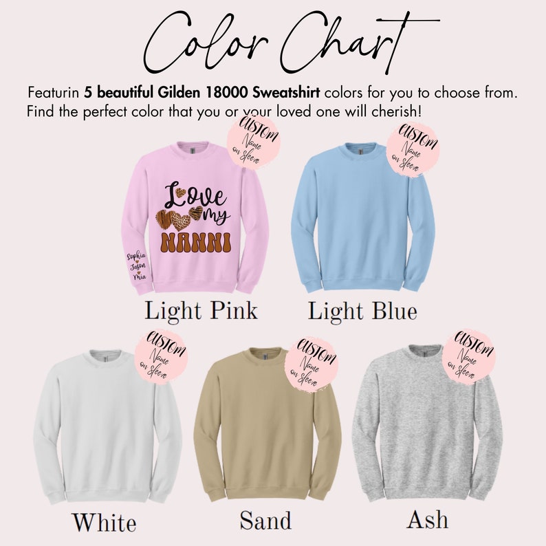 Customized Love My Nanni Sweatshirt, With Kids Names, Personal Nanni