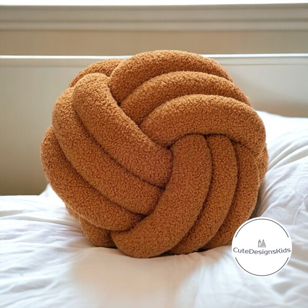 Boucle Knot Cushion Cute Pillow In Swirl Knot Flat Knot Pillow Decorative Boucle Pillow Cute Round Pillow Modern Handmade Knot Pillow