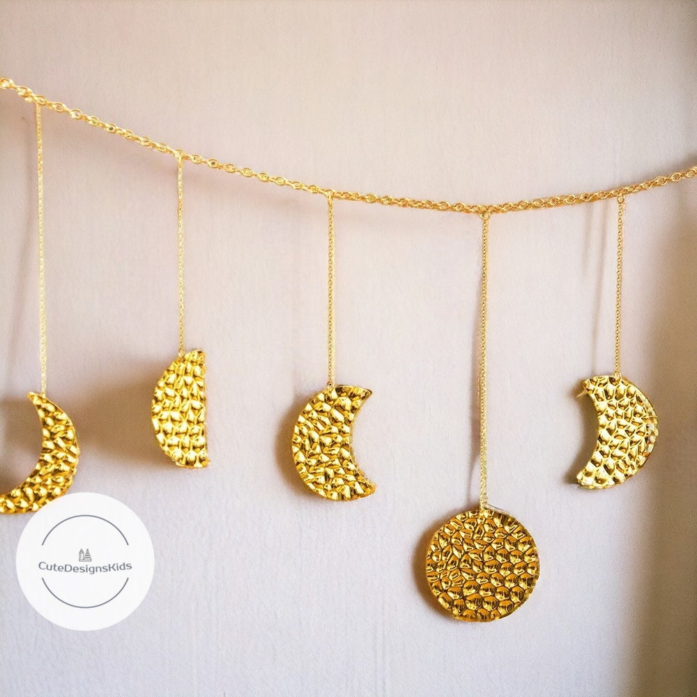 Celestial Moon Phases Wall Hanging Gold Moon Wall Hanging Home Decor