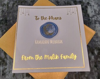 NOUVEAU| Carte Ramadan, Carte Ramadan Moubarak, Carte Ramadan personnalisée, Carte Ramadan personnalisée, Cachet de cire du Ramadan, Cachet de cire du croissant