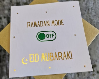 NEW| Funny Eid Card, Cool Eid Card, Foiled Eid Card, Ramadan Card, Eid 2024, Eid Gift, Gold Eid Card, Handmade Eid Card