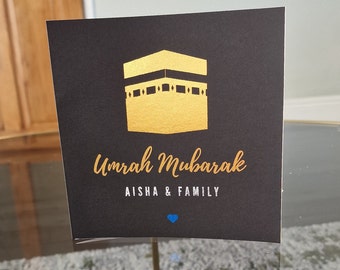 NEW| Umrah Mubarak Card, Umrah Card, Umrah Mabrook Card, Personalised Umrah Card, Umrah Gift, Custom Umrah Card, Congrats Umrah Card