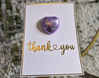 Personalised Thank You Card, Chocolate Heart, Personalised Chocolate, Chocolate Gift Favour, Personalised Gift Favour, Thank You Card