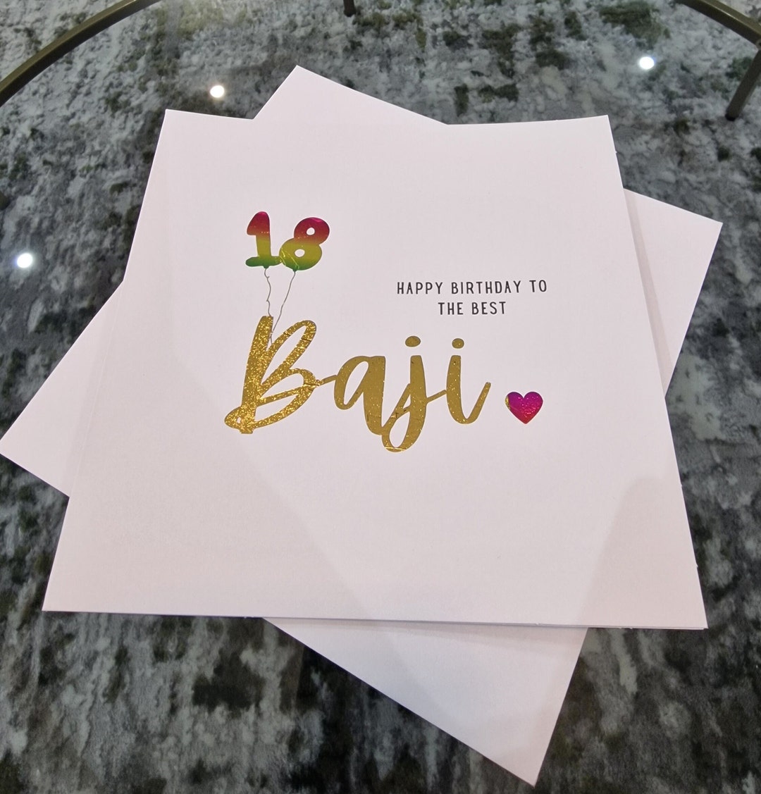 Personalised Baji Birthday Card, Big Sister Card, Happy Birthday Sister