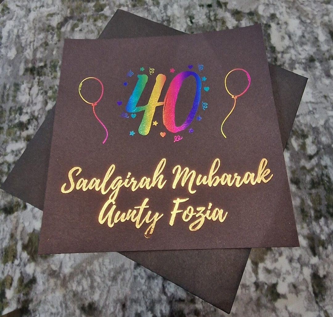 Saalgirah Mubarak Card, Happy Birthday Card Urdu, Personalised Urdu