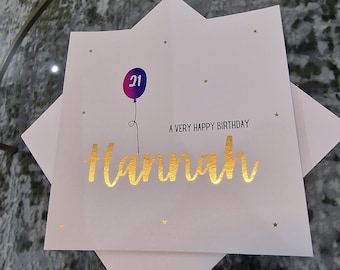 Birthday Card, Happy Birthday Card, Personalised Birthday Card, Number Birthday Card, Balloon Birthday Card, Custom Birthday Card