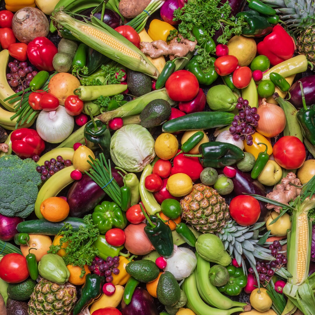 FRUITS and VEGGIES GALORE A Collection of Healthy Food Possibilities. Color Photography in