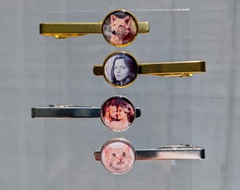 Custom Photo Tie Clip, Personalized Picture, Wedding Gift