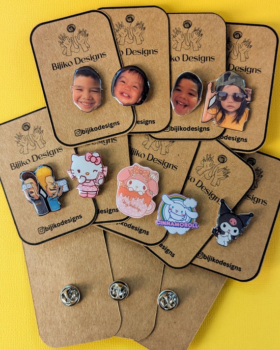 Custom pins, ANY PHOTO pin, personalized Pin, Custom Portrait Pins, Lapel Pins, plastic Pins, Pet Pins, Cartoon pins, logo pins, unique gift