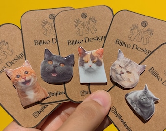 Spille personalizzate con ritratto di animali domestici, spille da bavero in resina fatte a mano