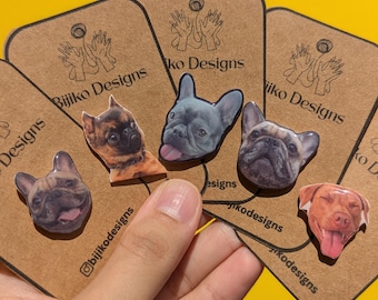 Pin personalizado con retrato de perro, pin de solapa personalizado con foto de mascota