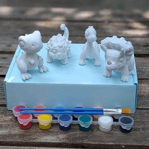 Kit de pintura de dinosaurios 3D DIY: T-Rex, Triceratops, Ankylosaurus, Brontosaurus, pinta el tuyo, actividad para niños