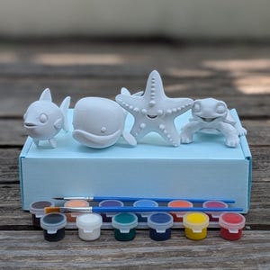 Kit de pintura 3D de animales marinos: Tortuga, ballena, pez, estrella de mar, actividad para niños