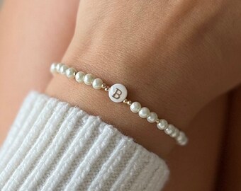 Bracelet with Initials / Sparkling & elegant / Personalizable / Adjustable size / Name / Beads