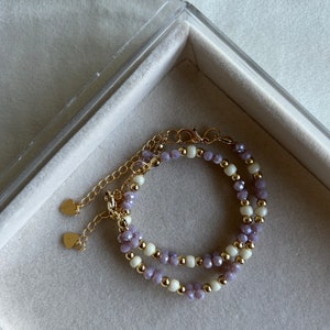 Pearl Bracelet / Purple / Mother Daughter Bracelet / Communion Gift / Confirmation Gift / Godmother Gift zdjęcie 3