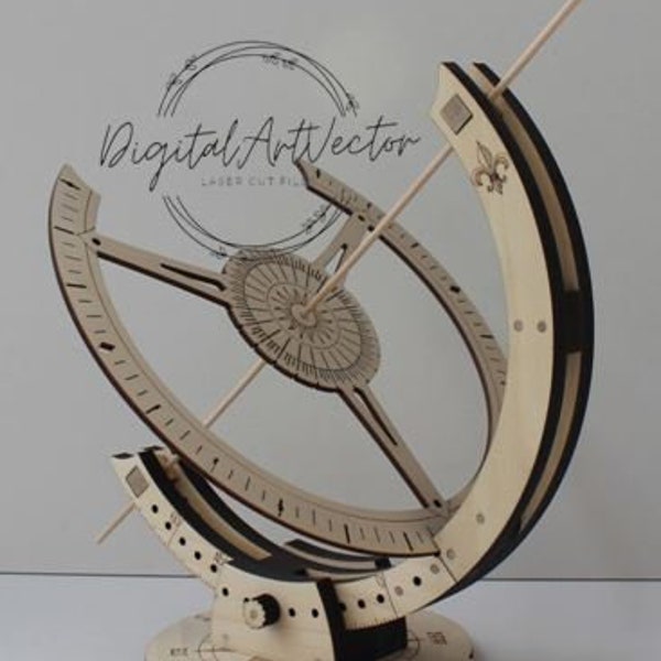 Laser Cut Sundial 3D Puzzle CDR DXF SVG Pdf Ai Vector Files Download