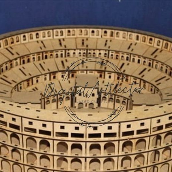 Laser Cut Roman Colosseum  cdr dxf svg pdf ai Vector File