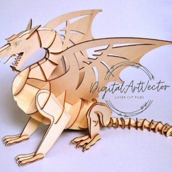 Laser Cut Dragon CDR DXF SVG Ai Pdf Vector File Download