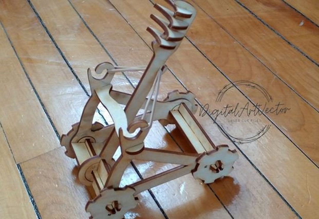 Laser Cut Catapult Wooden Toy CDR DXF SVG Pdf Ai Vector File Etsy