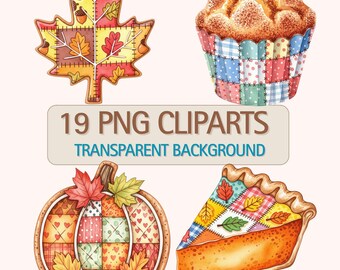 Clipart de postres de otoño: Ilustraciones de acuarela (Descarga digital)