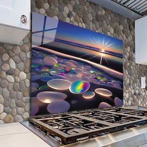 Tempered Glass Stove Backsplash, Kitchen Backsplash Tile, Chopping Board, Noodle Board, Kitchen Decor, Stove Back Cover, Stove Top Cover