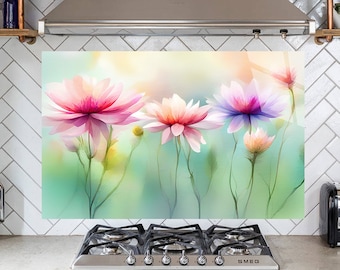 Tempered Glass Stove Backsplash Panel, Stove Back Cover, Kitchen Decor, Stove Top Cover, Kitchen Backsplash Tile, Chopping and Noodle Board