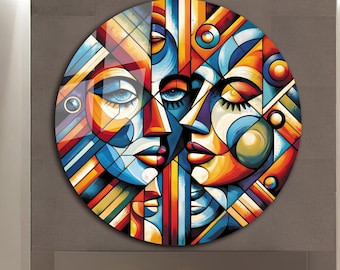 Pablo Picasso Inspired Wall Art, Tempered Glass Wall Art, Glass Printing, Large Glass Wall Art, Wall Hangings, Cubism Wall Art, Modern Glass