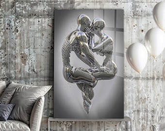Tempered Glass Wall Art-Wall Decor-Home Decor-Glass Printing-Large Wall Art-Wall Hangings--Sculpture Wall Art Gift-Modern Sculpture Themed