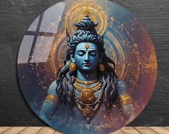 Lord Shiva Tempered Glass Wall Art, Hindu God Decor - Etsy